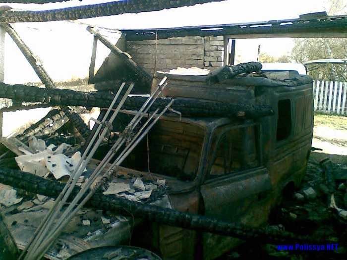 У Балаховичах горів гараж з автомобілем та літня кухня